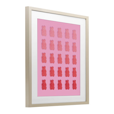 Bear Gradient Framed Print Under Glass, design by Lish Creative