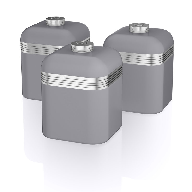 Swan Retro Kitchen Storage Canisters, Iron, 1 Litre, Black
