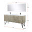 Meuble-lavabo double rustique en acacia avec plateau-893954335-893954334