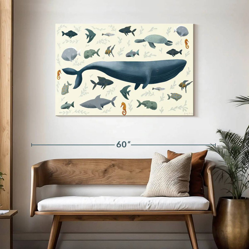 Animaux de mer, H 30 po x l 45 po