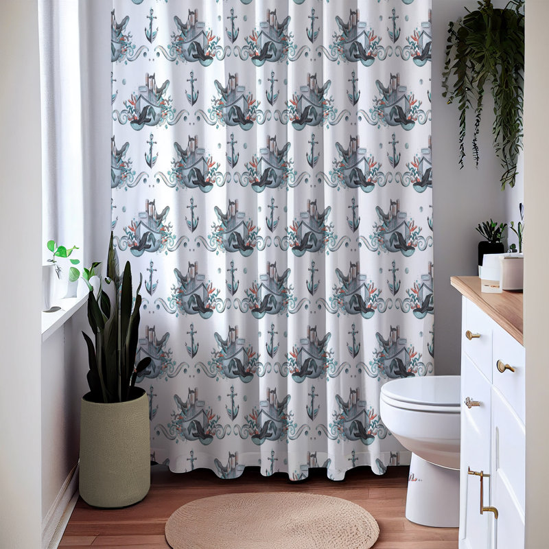 Abstract Shower Curtain, 83" H x 70" W