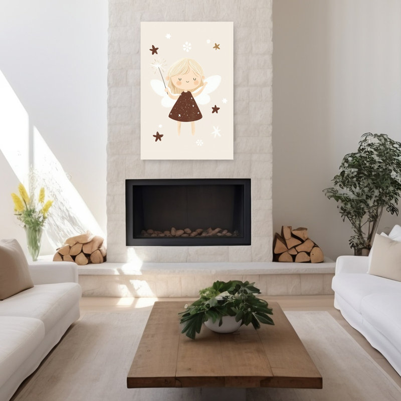 Cute Fairy Magic Dreamy Whimsical Abstract Winter Landscape Wall Art Print 1 Piece Wrapped Canvas Wall Art