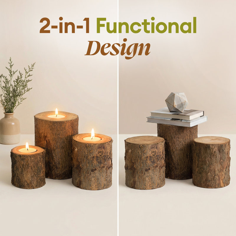 Wood Tabletop Votive Holder