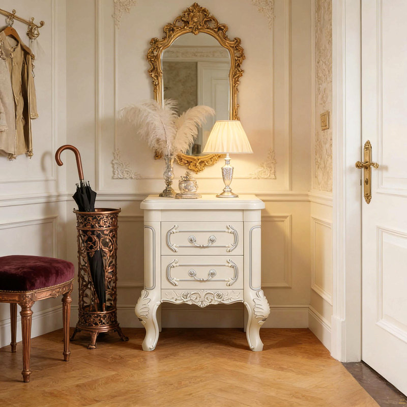 Table de chevet élégante, table de chevet sculptée, table de bout, table de chevet