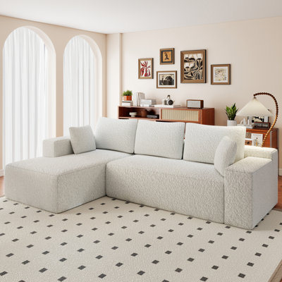 Canapé modulaire en Sherpa Cloudy