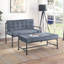 Banc gris et gris capitonné