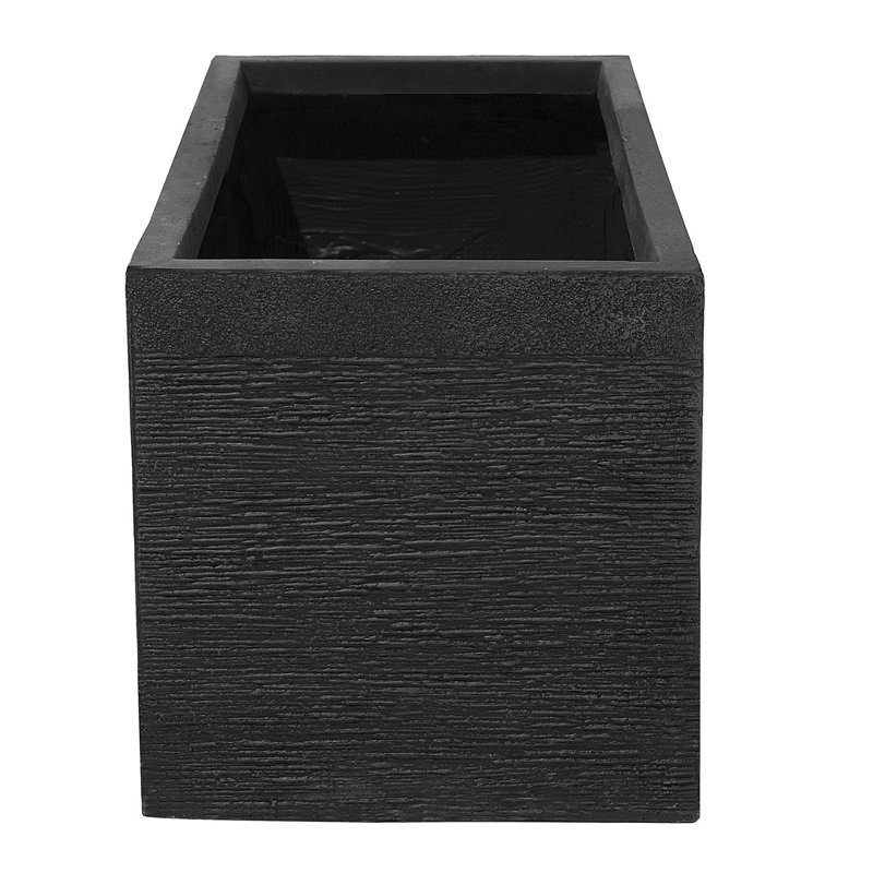 Adrianna Pot Planter, Black, 1, 36.5cm H x 80cm W x 37cm D