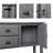 Routenberg Wood Storage Console Table with  2 Drawers and Cabinets and Bottom Shelf-643847492