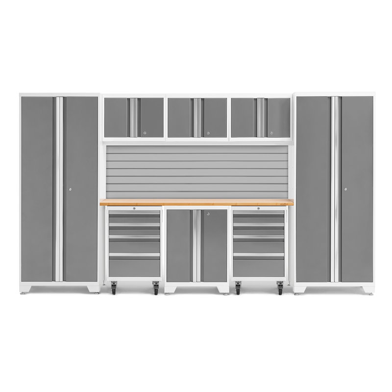 Ensemble de 8 armoires avec système de rangement complet