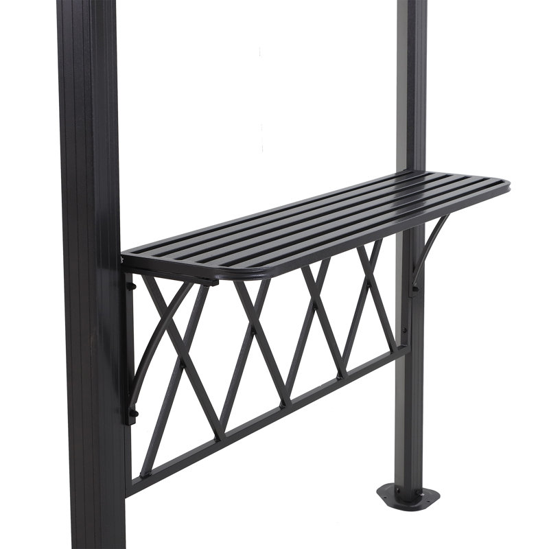 Outsunny 9' x 5' Black Hardtop BBQ Grill Gazebo