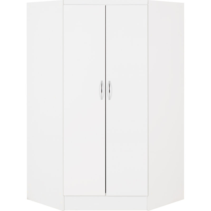 Cascio 2 Door Corner Wardrobe, White