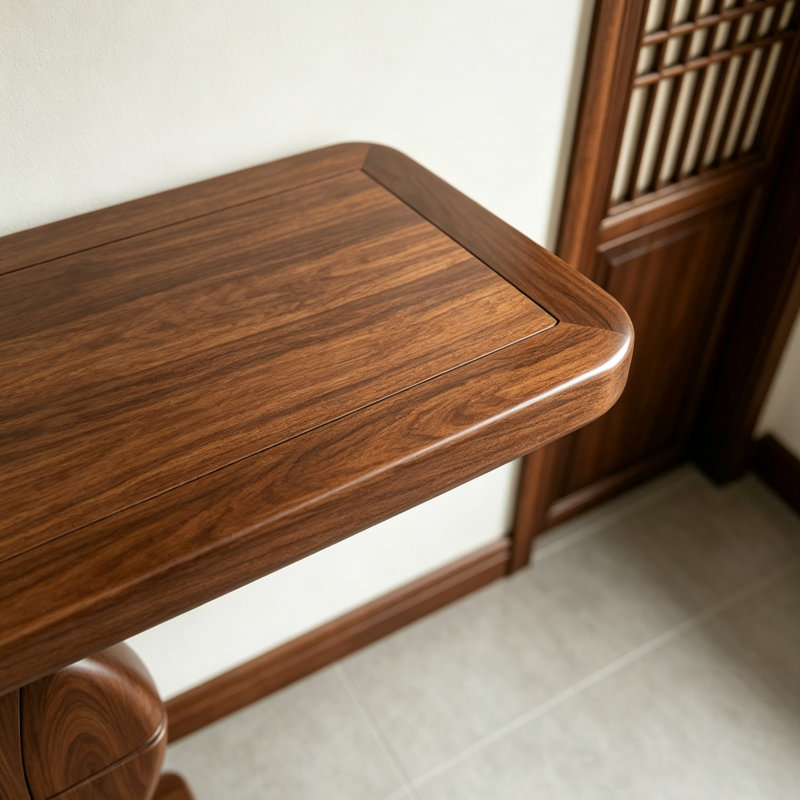Console en bois de style médiéval, 35.4" H x 55" W x 15.7" D