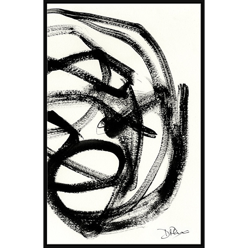 «Homage to Kline IV» par David Phoenix - peinture acrylique sur toile à cadre flottant