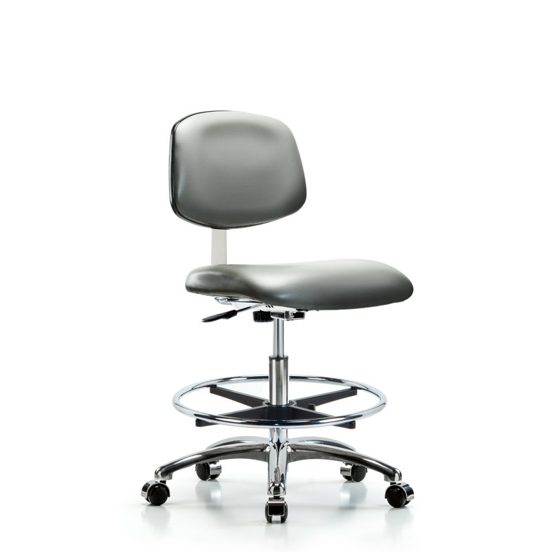 Medich Vinyl Task Chair, Casters, Light Gray