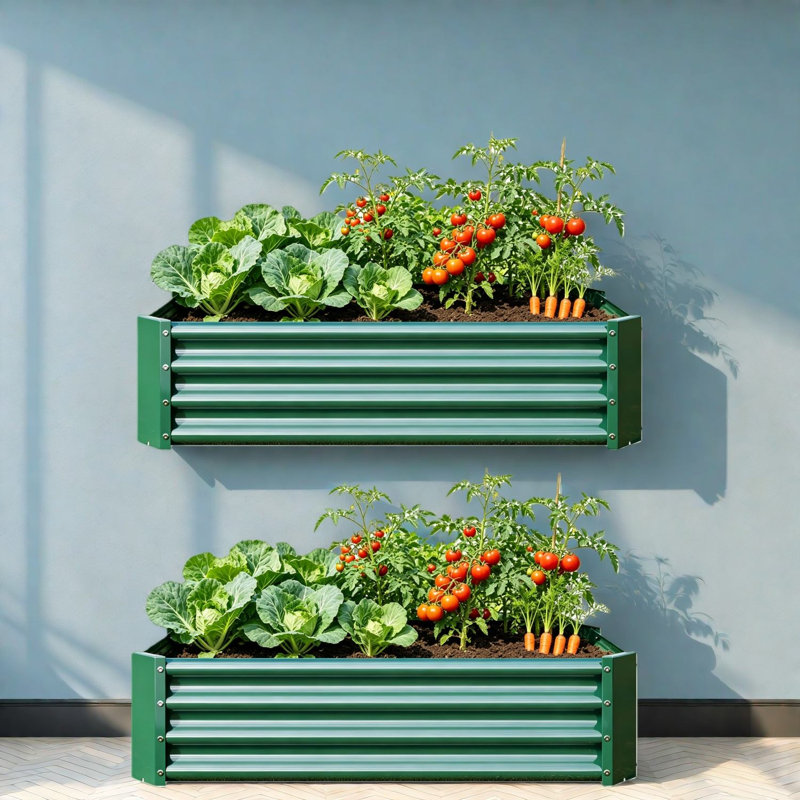 Lits surélevés modernes en métal durable 4 x 2 x 1 pi pour jardin