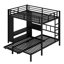 Lit superposé avec garde-robe intégrée, lit gigogne et bureau pliable-266181331