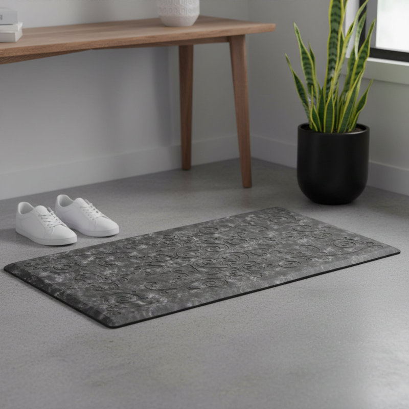 Water Resistant Anti-Fatigue Non-Skid Kitchen Mat, Rectangle 1'5" x 5', Gray