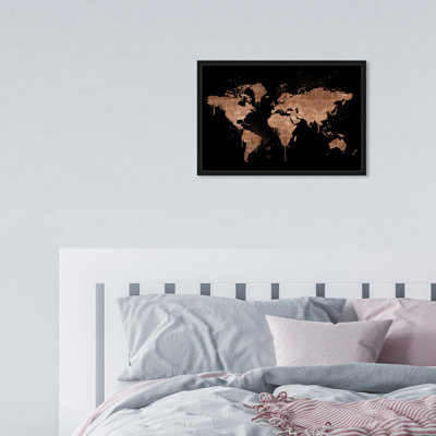 Mapamundi Copper " Mapamundi Copper New, Metallic World Map Modern Bronze "