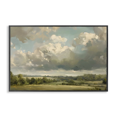 Giclée encadrée par des nuages ensoleillés au-dessus de la campagne, design par LSR Creative Studio
