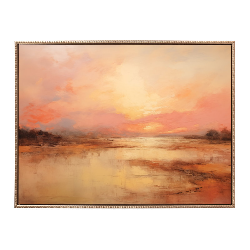 Peach Landscape by The Creative Bunch Studio Framed Canvas Wall Art Print