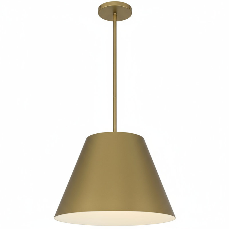Luminaire suspendu à DEL en laiton de 16 po de diamètre, H 11 po x l 16 po x P 16 po, 1200 lumens