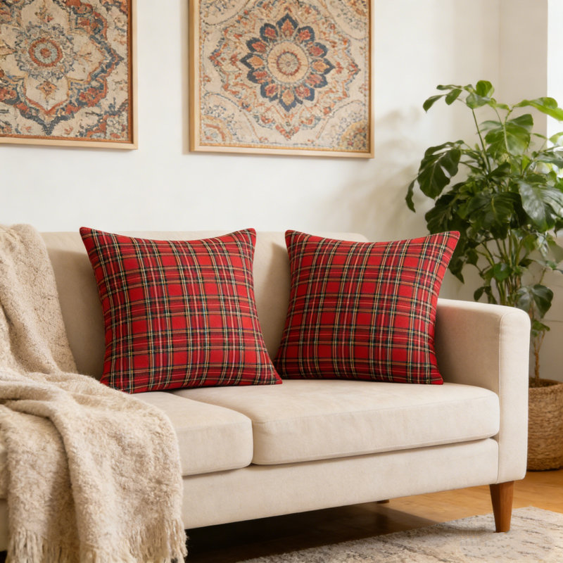 Ensemble de 4 taies d'oreiller Classic Red