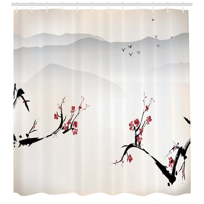 Shower Curtain with Hooks Included, 70" H x 69" W