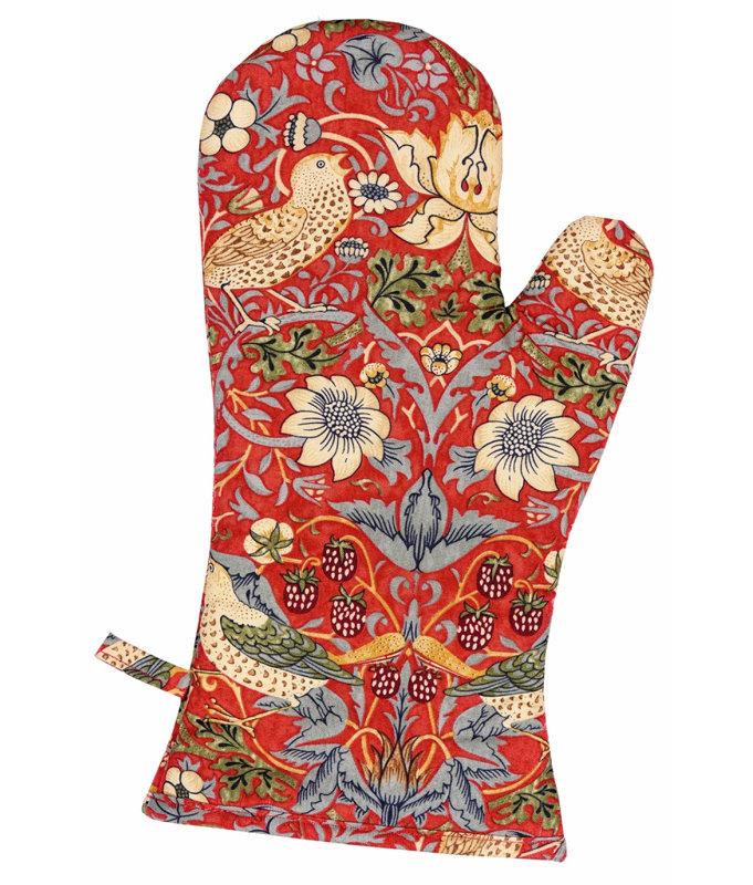 Lily Manor Lamson Floral Oven Mitt, Red