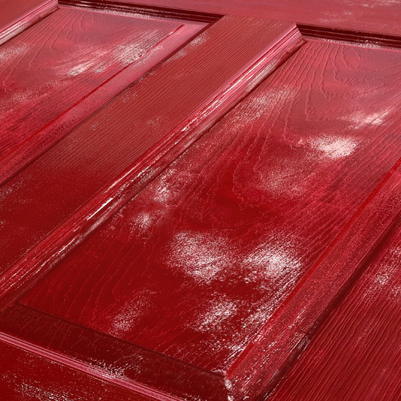 Porte standard à panneaux en bois manufacturé, 30 po x 80 po, Rouge rétro