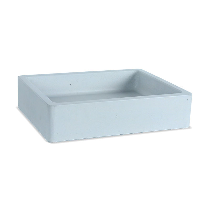 Newterra Handmade Rectangular Vessel Bathroom Sink, Aqua