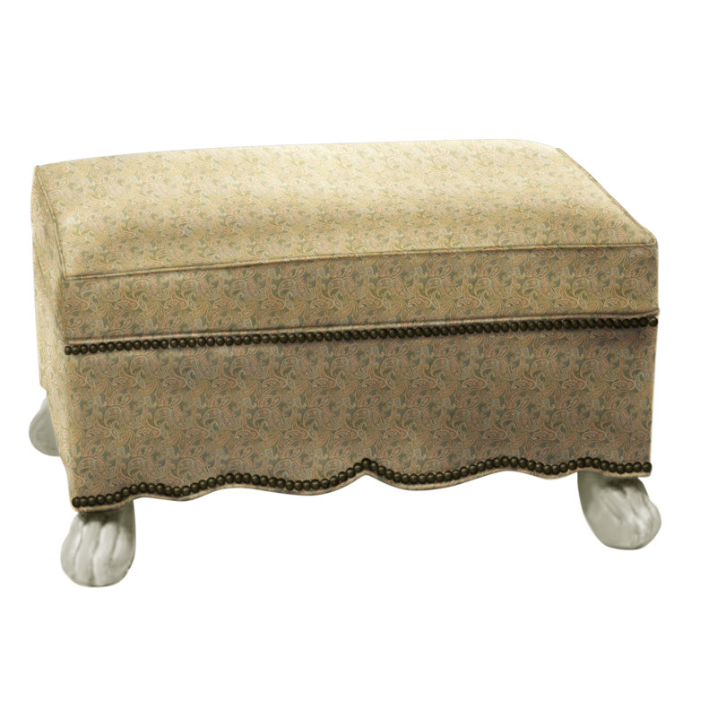 Ottoman, Performance Twill Natural, Brushy Bayou
