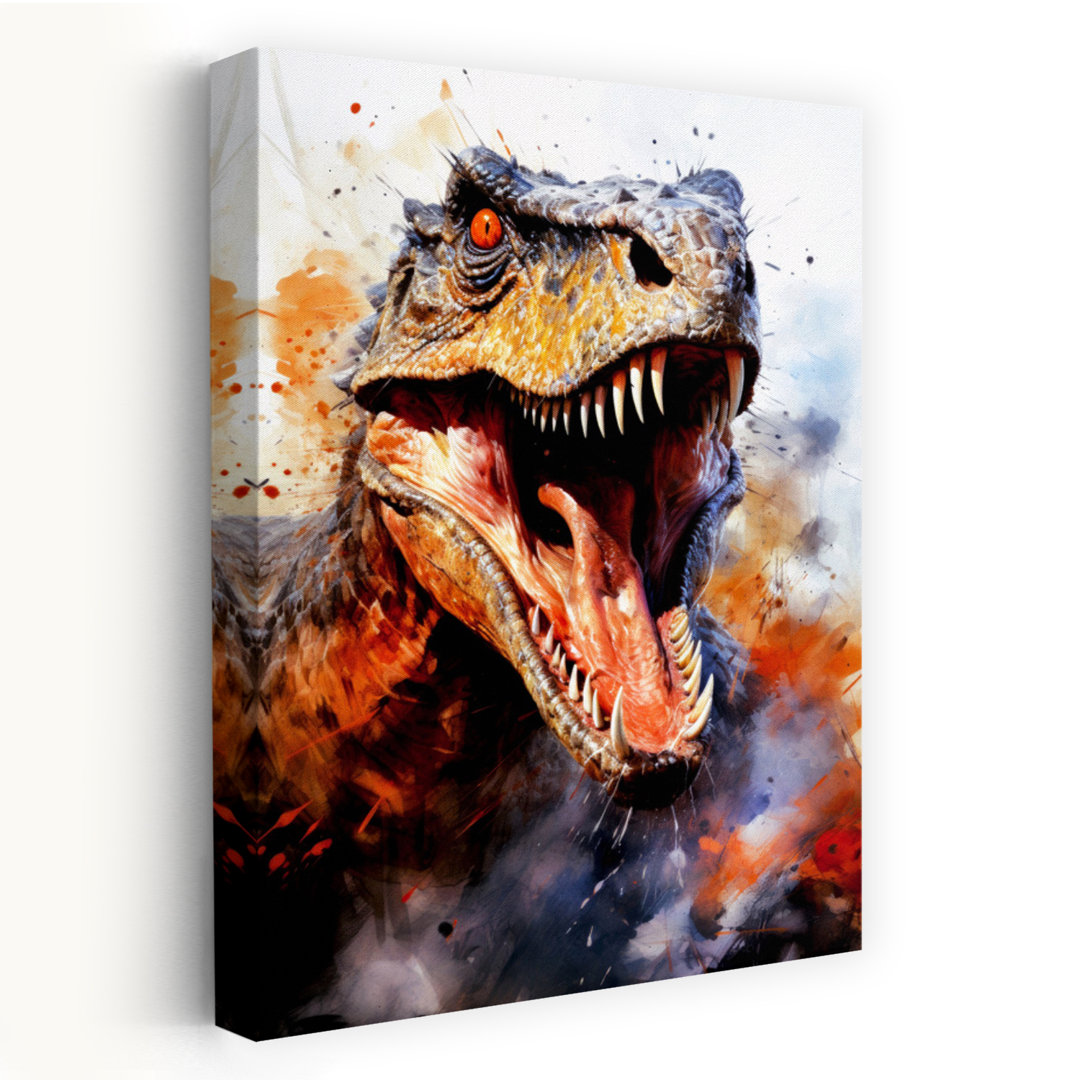 Fierce Dinosaur Roar Contemporary Wall Art Print