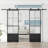 3/4 Lite Metal and Glass Double Barn Door with Installation Hardware Kit and Soft-close-100477378-98417945