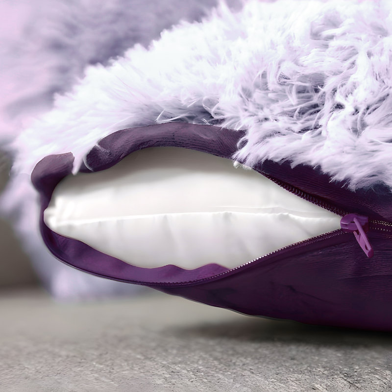 Reversible Throw Pillow, Purple, Square 18"