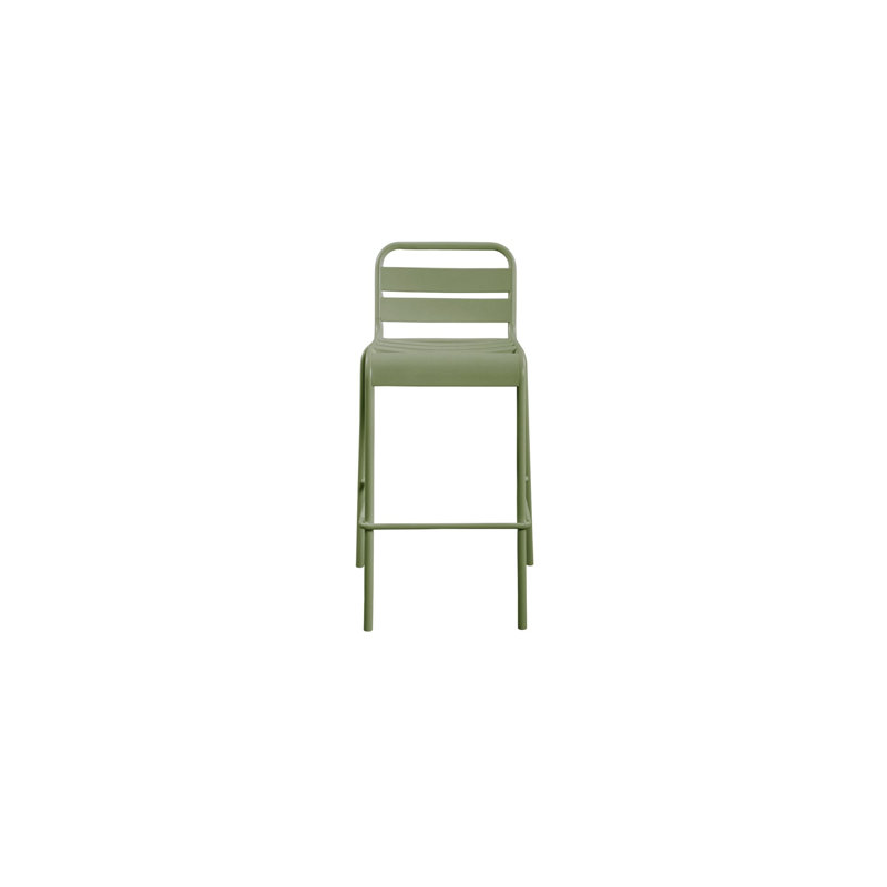 Kade Outdoor Bar Stool White Set of Two, Green