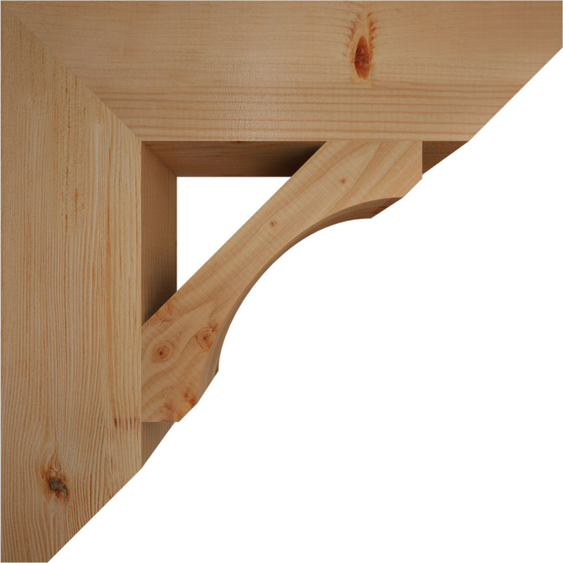 Support en bois / corbeau, H 24 po x l 5,5 po x P 24 po, Douglas (lisse)