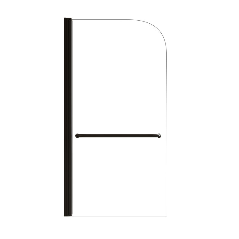 Portes de douche pour baignoire 30 po x 58 po - Alliage d'aluminium noir mat, plaque animée trempée de 6 mm puissante