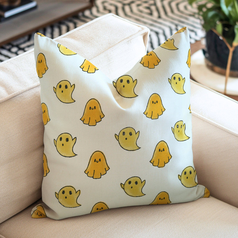 Housse de coussin en coton blanc épais Fab fantine, H 16 po x l 16 po, Carrée