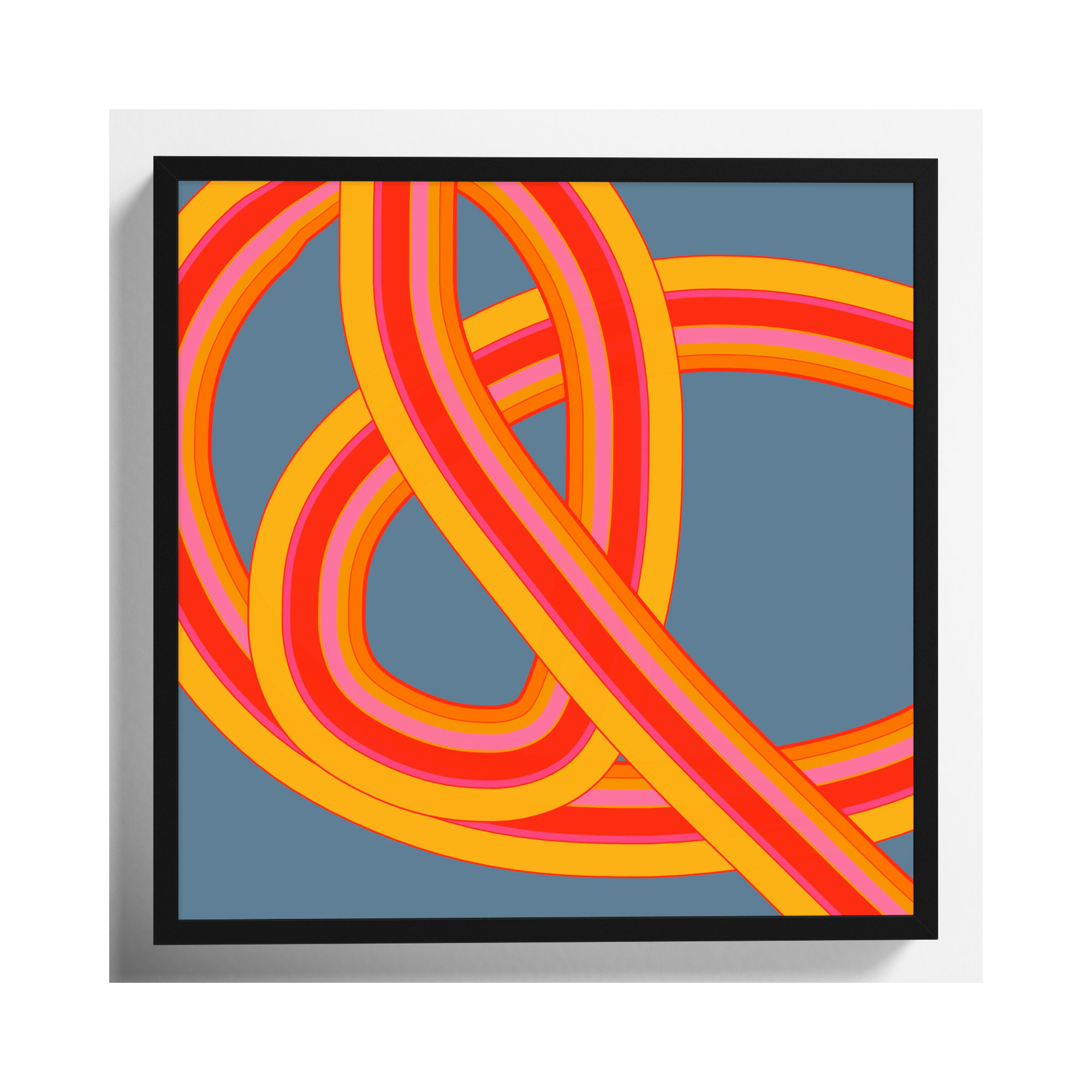 Twist Series I Hawaiian Twist by Jacques Pilon - Picture Frame Graphic Art, 16" H x 16" W x 1.25" D, Black