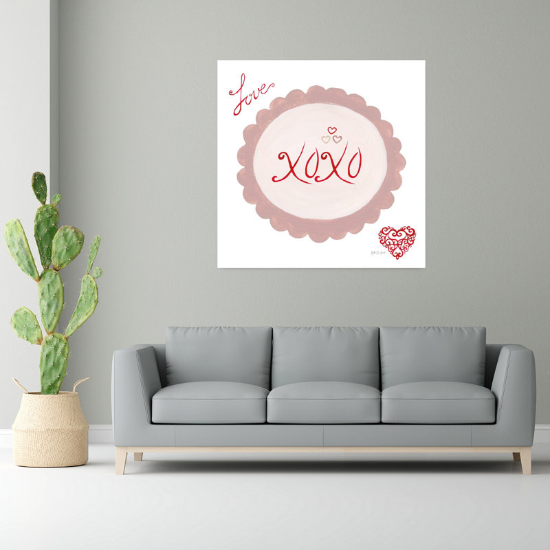 Art contemporain contemporain Valentine Ix avec couquette, H 48 po x l 48 po