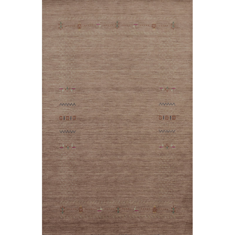 Tapis oriental en laine fait à la main de style Gabbeh 5 x 8