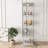 Modern Glass Display Cabinet with LED Lights, Quick-Assembly, Tempered Glass, 1-Door 4-Shelf, White