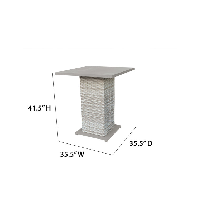 Bannister Square Metal Outdoor Bar Table