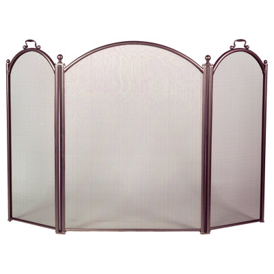 Linly 3 Panel Steel Fireplace Screen