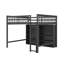 Lit mezzanine double avec tablettes de rangement ouvertes-58678544