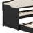Modern Upholstered Daybed with Trundle and Storage Drawers, Button-Tufted Backrest-196352781