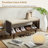 Linen Upholstered Storage Bench With Solid Wood Leg-1618811346