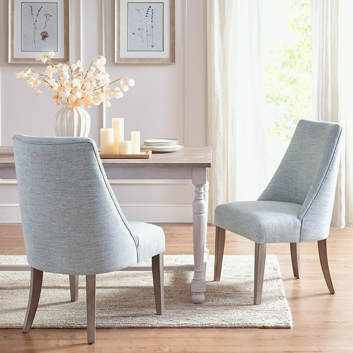 Rosalind Wheeler Upholstered Dining chair Set of 2 with solid wood legs ...