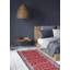 Tapis rouge en laine noué à la main de conception unique 3 pi 3 po x 6 pi New Age