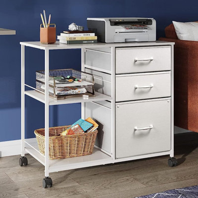 Kaylianna 29.6'' File Cabinet, Mobile Filing Cabinet With Shelves and Storage Drawers, Home Office Filing Cabinets for A4/Letter/Legal, Printer Cabinet